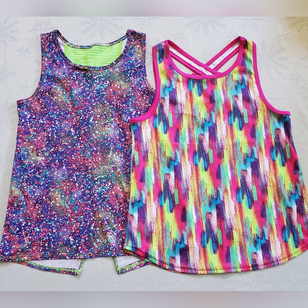 Skechers (2) Piece Lightweight Tank Set Bright Multicolor Girls Size 10/12